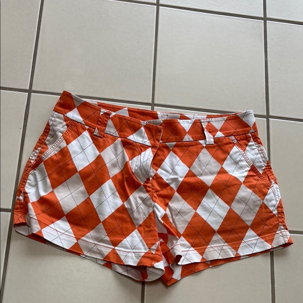 Loudmouth Orange and White Bermuda Shorts Bold Design